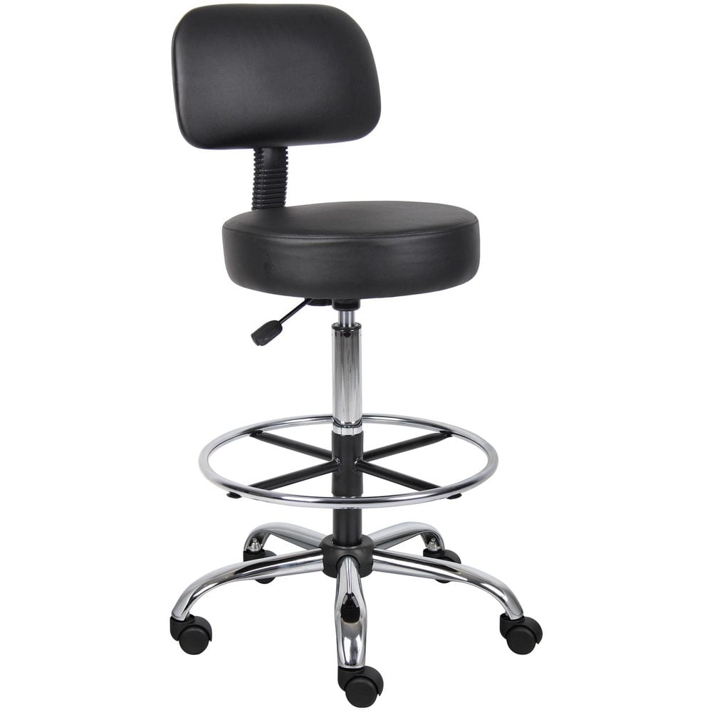 Adjustable Drafting Stool with Back and Removable Foot Rest: 28 to 34