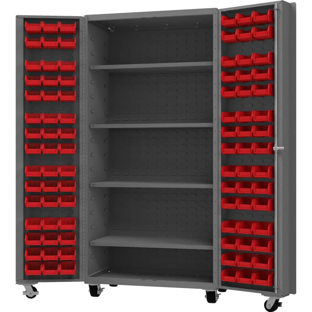 Storage Cabinets, Cabinet Type: Bin, Shelf, Mobile , Cabinet Material: Steel , Width (Inch): 36 , Cabinet Door Style: Louvered Panel Recessed  MPN:DCM36-BDLP-96-4