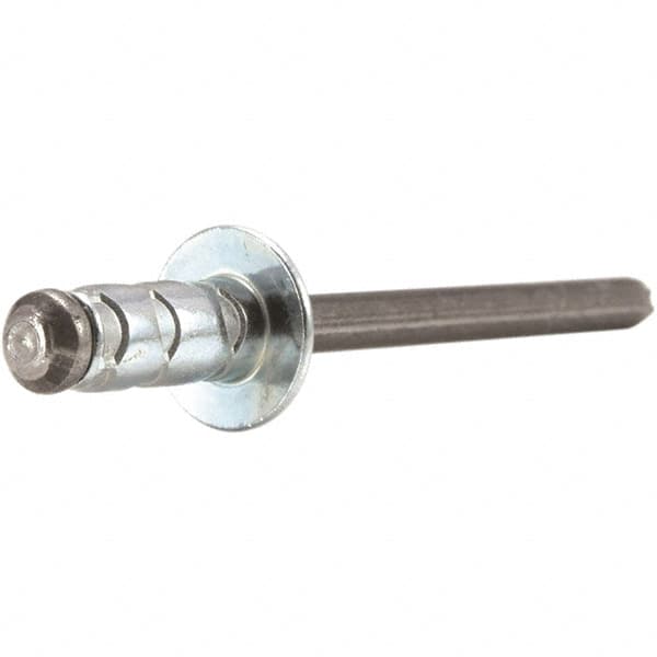 Open End Blind Rivet: Size 4, Dome Head, Aluminum Body, Aluminum Mandrel MPN:POPAD43-45ABS