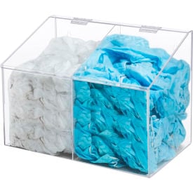 GoVets™ Acrylic PPE Dispenser 2 Compartments Clear 989695