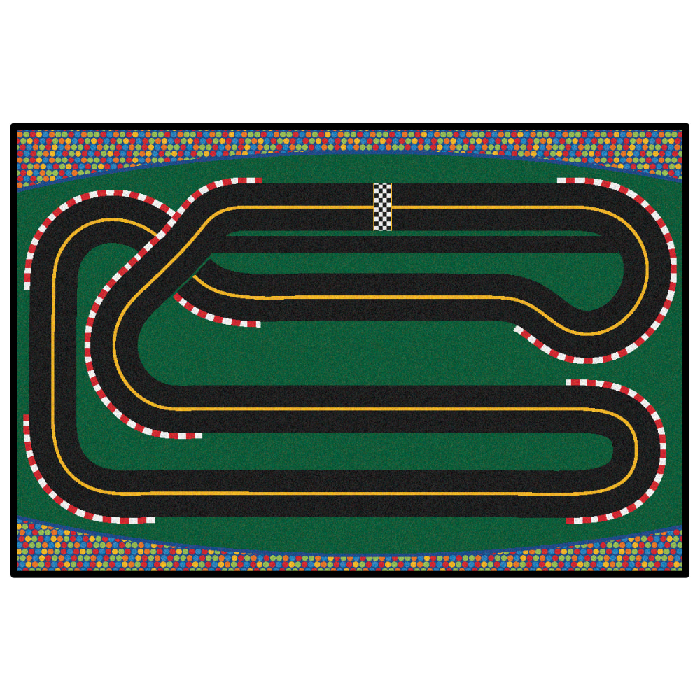 Carpets for Kids KID$Value Rugs Super Speedway Racetrack Rug, 3ft x 4 1/2ft , Green (Min Order Qty 2) MPN:36.45