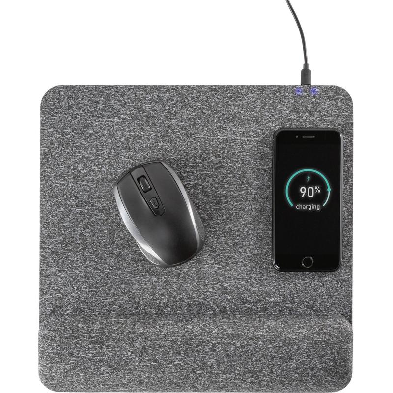 Allsop PowerTrack Plush Wireless Charging Mousepad, 11-13/16inL x 11-5/8inW x 1-7/8inD, Gray, ASP32304 (Min Order Qty 2) MPN:32304