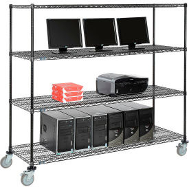 Nexel™ 4-Shelf Mobile Wire Computer LAN Workstation 72