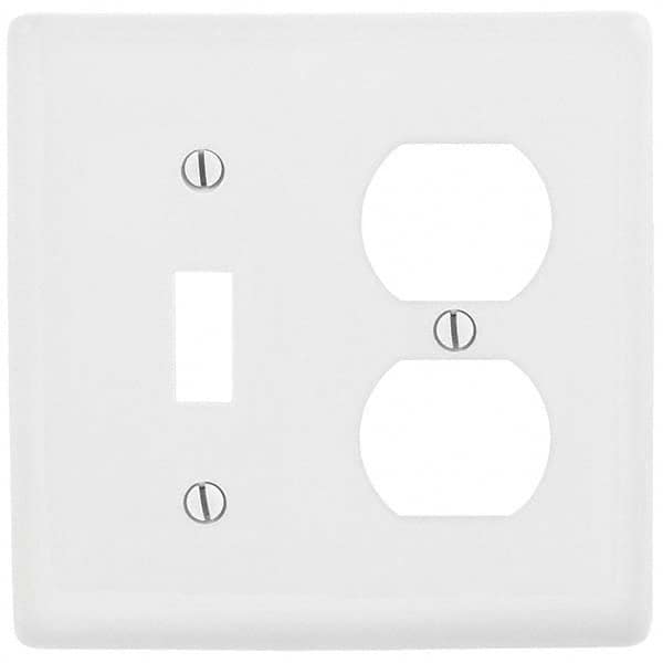 Wall Plates, Wall Plate Type: Combination Wall Plates , Color: White , Wall Plate Configuration: One Toggle Switch/One Duplex Outlet , Material: Thermoplastic  MPN:P18W