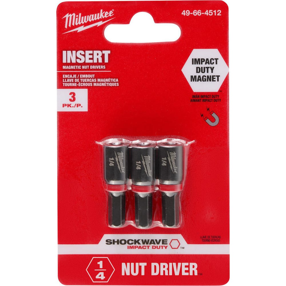 Power & Impact Screwdriver Bit Sets, Bit Type: Impact Nut Driver , Point Type: Hex , Drive Size: 1/4 , Overall Length (Inch): 1-3/8  MPN:49-66-4512