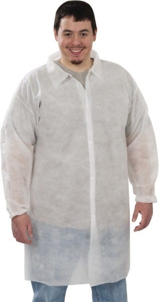 Pack of (30) Size 4XL ISO Class 7 White Lab Coats without Pockets MPN:LC-PP-4XL40W-EW