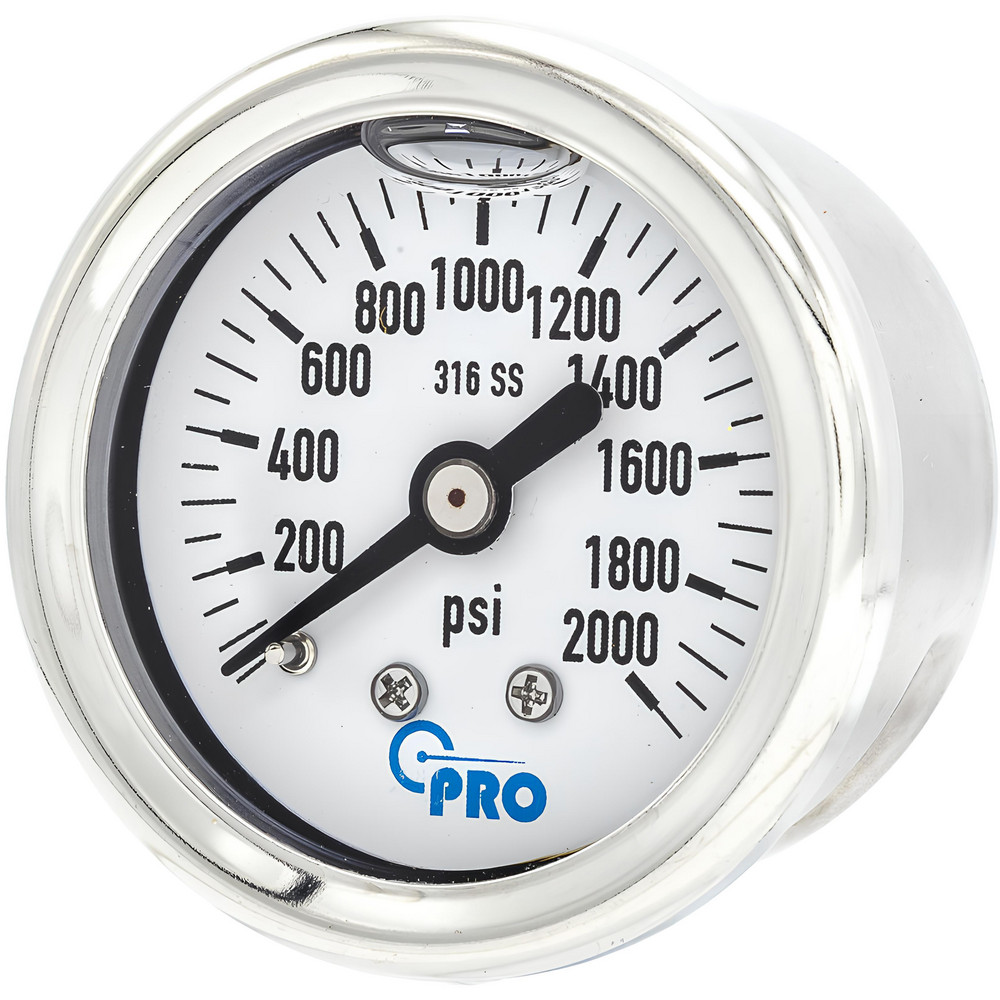 Pressure Gauges, Gauge Type: Pressure Single Scale , Scale Type: Single , Accuracy (%): 3-2-3% , Dial Type: Analog , Thread Type: NPT  MPN:PRO-302L-158O-1