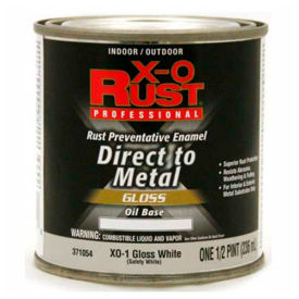 X-O Rust Oil Base DTM Enamel Gloss Finish Gloss White 1/2-Pint - 371054 371054