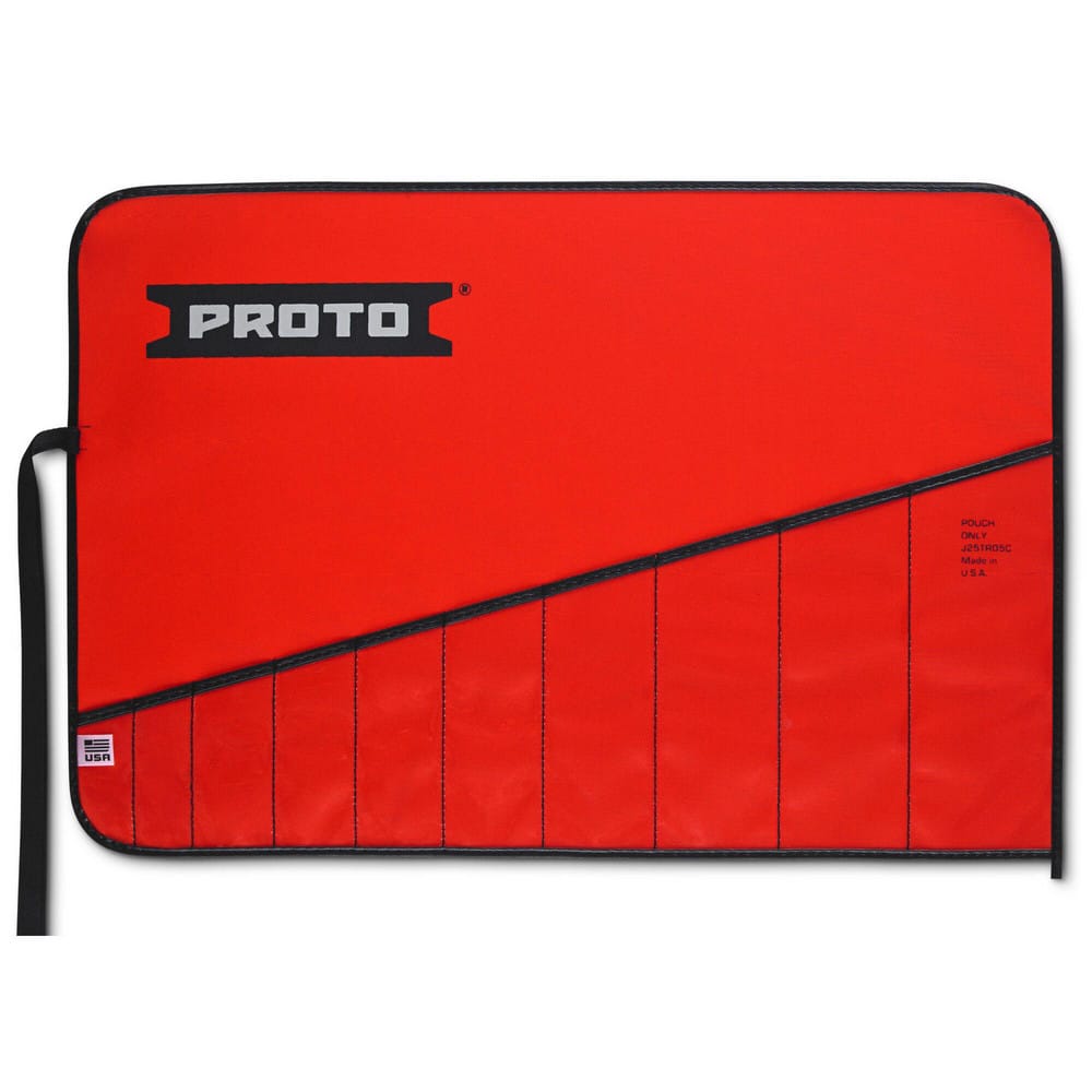 Wrench Tool Roll: 10 Pockets, Canvas, Red MPN:J25TR05C