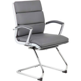 Boss Executive Guest Chair with Metal Chrome Finish - Gray B9479-GY