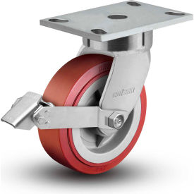 Colson® 6 Series Swivel Plate Caster 6.06289.929 BRK1 Polyurethane With Brake 6