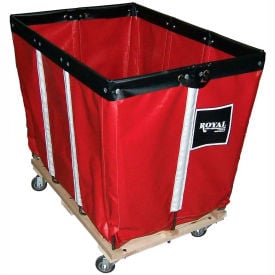 Royal Basket Trucks® 6 BU-Standard-Duty Basket Truck - Vinyl Liner - 4 Swivel Casters-Red R06-RRW-PMA-3UNN