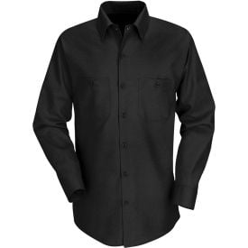 Red Kap® Men's Industrial Work Shirt Long Sleeve Black Regular-S SP14 SP14BKRGS