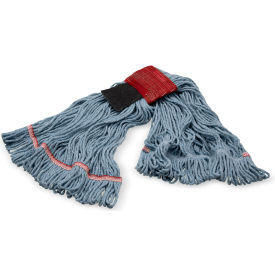 Carlisle® Looped End Mop w/ Scrubber & Red Band Large Blue Pack of 12 - Pkg Qty 12 369424S14