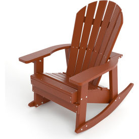 Frog Furnishings Recycled Plastic Charleston Adirondack Rocking Chair Brown PB ADCHABRO