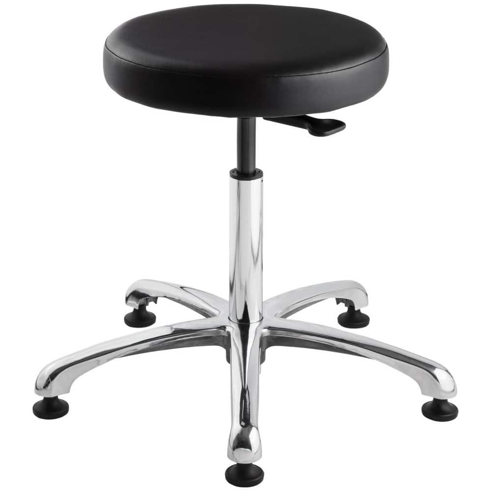 Swivel & Adjustable Stools, Base Type: Polished Aluminum , Seat Material: Vinyl , Foot Type: Glide , Weight Capacity: 300lb , Seat Color: Black  MPN:3050-V-BLK