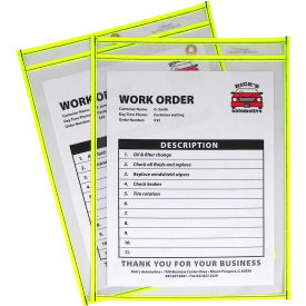 C-Line Products Neon Shop Ticket Holder Yellow Stitched Both Sides Clear 9 x 12 15EA/BX 43916