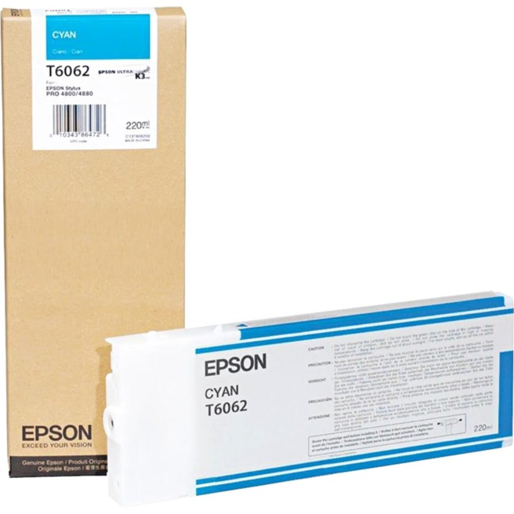 Epson Original Ink Cartridge - Inkjet - Cyan - 1 Each MPN:T606200