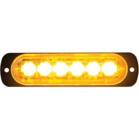 Buyers LED Rectangular Amber Low Profile Strobe Light 12V - 6 LEDs - 8891900 8891900