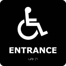 Graphic Braille Sign - Entrance - Black ADA17WBK