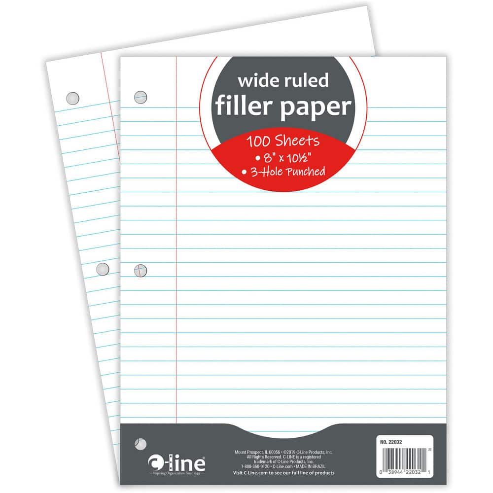 Note Pads, Writing Pads & Notebooks, Product Type: Wide Ruled Filler Paper , Paper Color: White , Style of Rule: Wide , Binding Location: Side  MPN:22032-CT