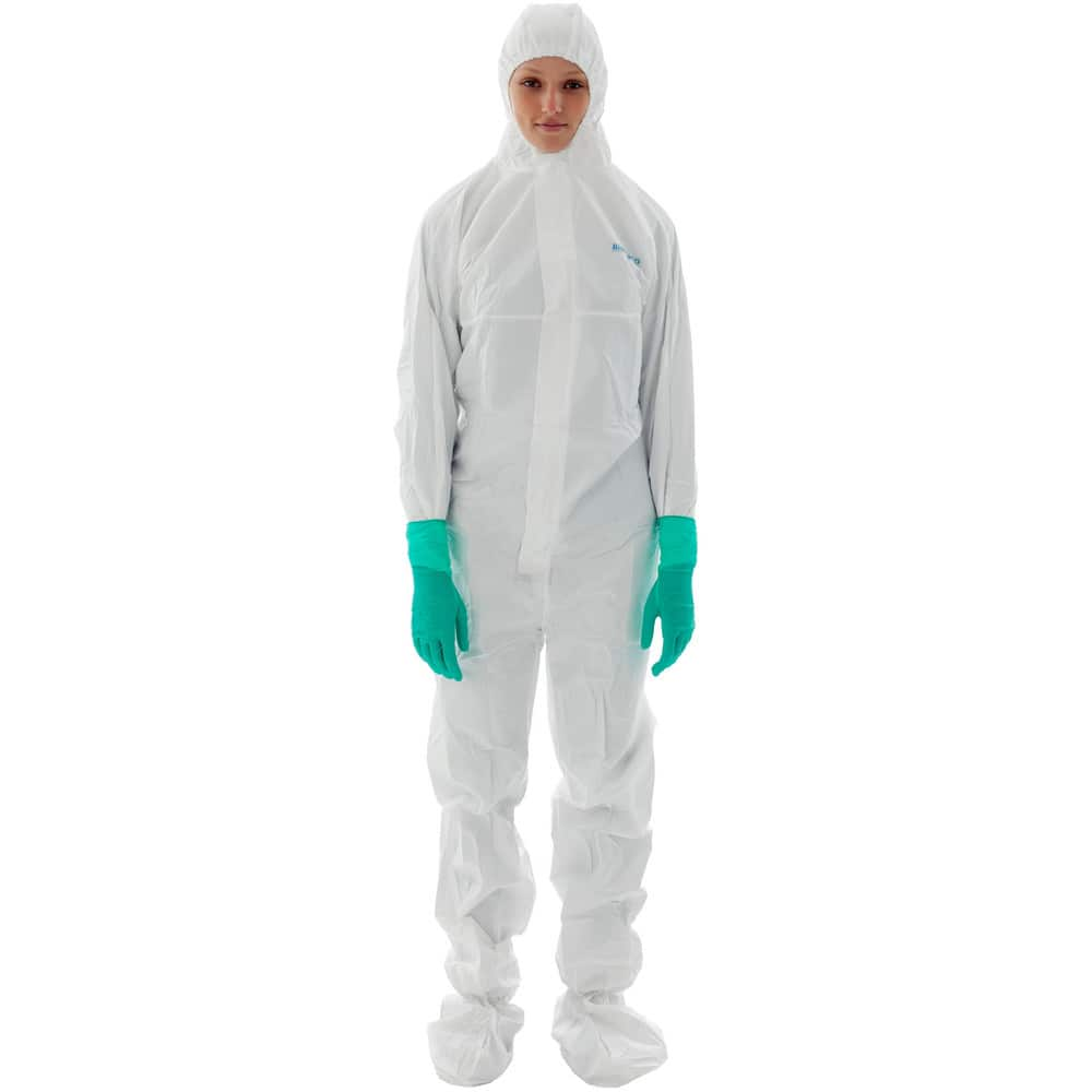 Disposable & Chemical Resistant Coveralls, Size: 4X-Large , Cuff Style: Elastic with Thumb-loop , Ankle Style: Boots  MPN:BDFC-XXXXL