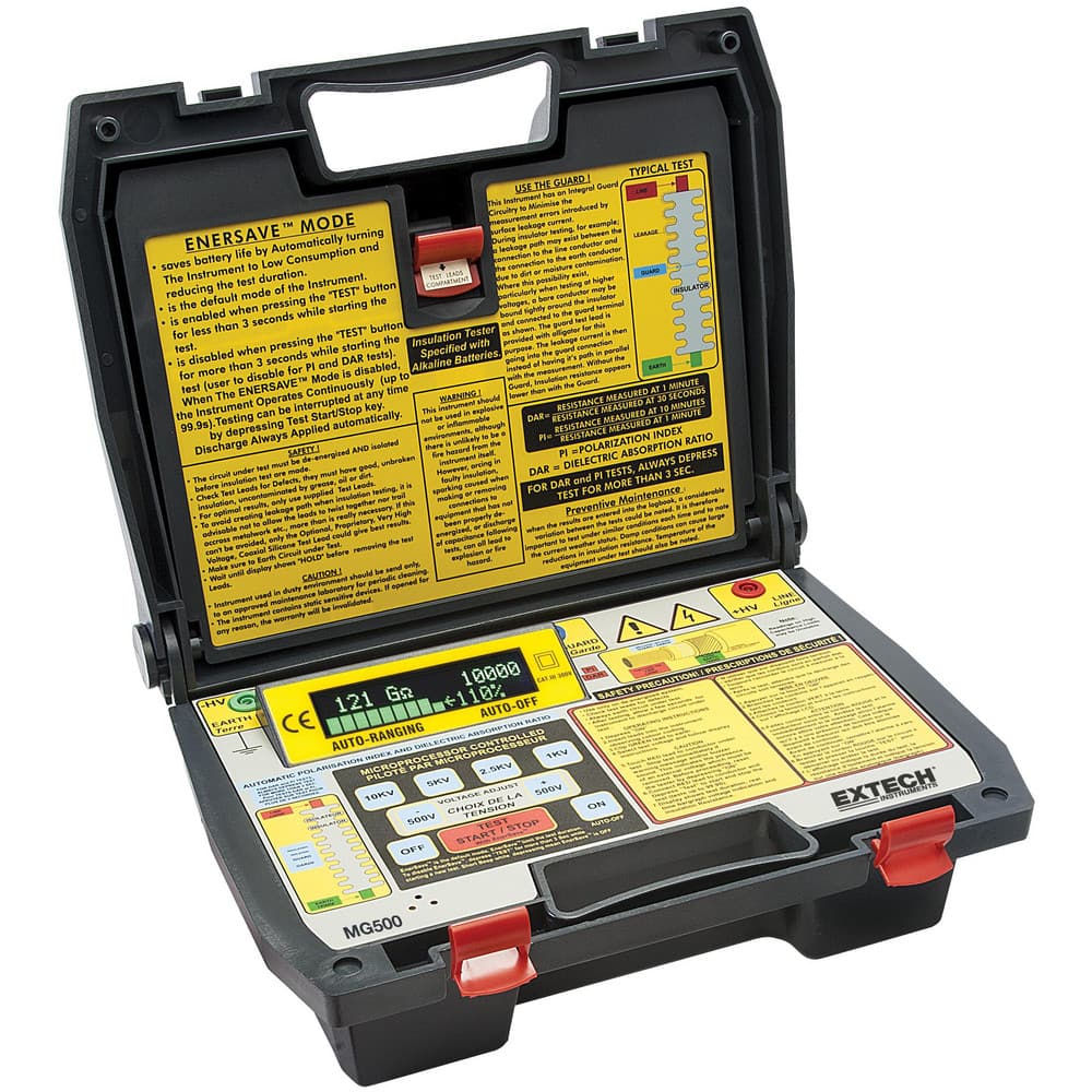 Electrical Insulation Resistance Testers & Megohmmeters, Display Type: Analog , Power Supply: C Batteries , Resistance Capacity (Megohm): 500000M  MPN:MG500-NIST