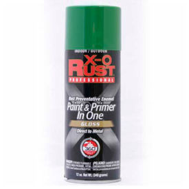 X-O Rust 12 oz. Aerosol Rust Preventative Paint & Primer In One Medium Green Gloss - 125845 125845