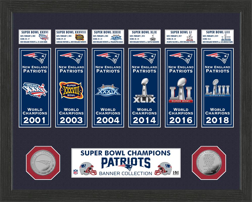 New England Patriots Super Bowl Banner Collection Photo Mint MPN:PHOTO13692K