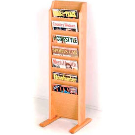 Wooden Mallet Cascade™ Free-Standing 7 Pocket Magazine Rack Light Oak MR7-FSLO