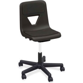 Lorell® Classroom Adjustable Height Mobile Task Chair - Polypropylene with Padded Seat - Black 99913