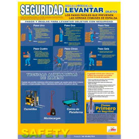 Poster Back Lifting Safety (Spanish) 24 x 18 SPPST001