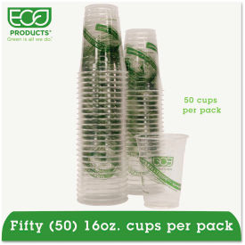 Eco-Products® GreenStripe Renewable Resource Cold Drink Cups 16 oz Translucent 50/Pack EPCC16GSPK