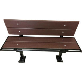 Prisoner Bench 3-ft.Composite Lumber Seating with Steel Frame With Backrest - Chocolate Brown PB3-WB-STD-LR-BROWN