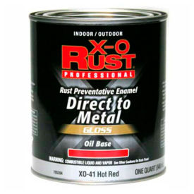 X-O Rust Oil Base DTM Enamel Gloss Finish Hot Red Quart - 705394 705394