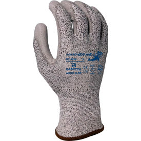 Basetek® Cut Resistant Gloves Polyurethane Coated ANSI A2 XS Salt & Pepper 12 Pairs 02-008-XS