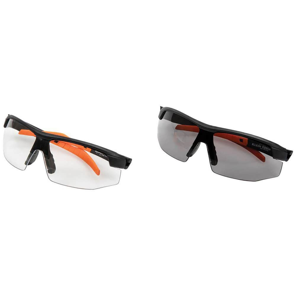 Safety Glasses, Type: Safety Glasses , Frame Style: Half-Framed , Lens Coating: Anti-Fog, Scratch Resistant , Frame Color: Black, Orange , Lens Color: Clear MPN:60174