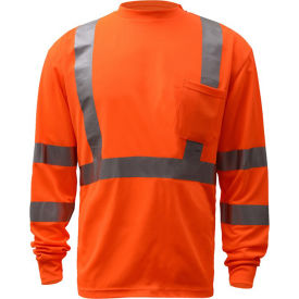 GSS Safety 5506 Class 3 Standard Moisture Wicking T-Shirt with Chest Pocket Orange Large 5506-LG