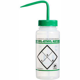 Bel-Art LDPE Wash Bottles 116460611 500ml Methyl Ethyl Ketone Label Green Cap Wide Mouth 6/PK 11646-0611