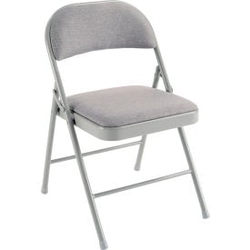 Interion® Folding Chair Fabric Gray - Pkg Qty 4 864GY607