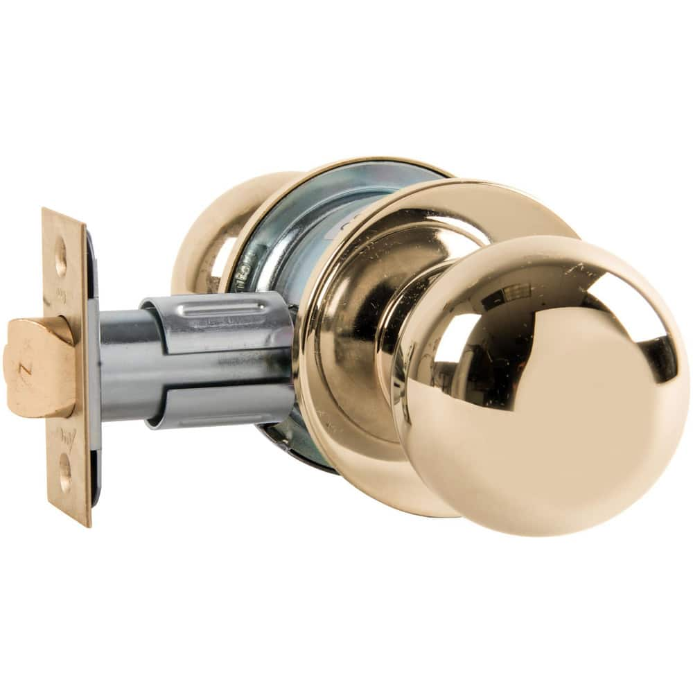 Knob Locksets, Type: Passage , Key Type: Keyed Different , Material: Metal , Finish/Coating: Bright Brass , Compatible Door Thickness: 1-3/8