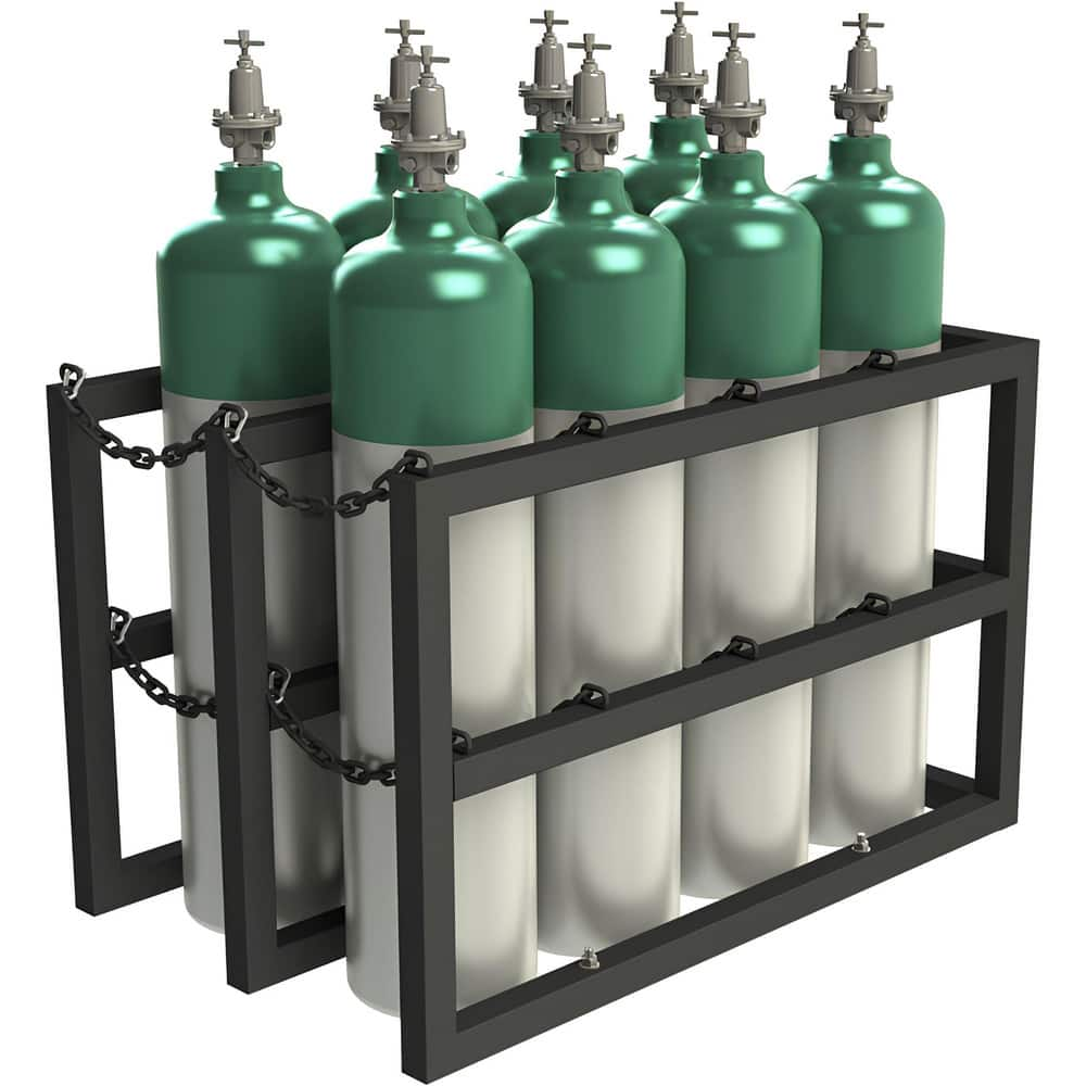 Gas Cylinder Carts, Racks, Stands & Holders, Gas Cylinder Rack Type: Eight Cylinder Floor Stand , Fits Cylinder Diameter: 11in , Number Of Cylinders: 8  MPN:GCRV-304830-08T