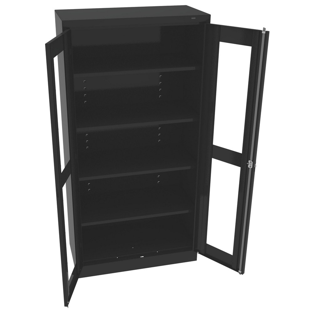 Storage Cabinets, Cabinet Type: Steel Storage Cabinet , Cabinet Material: Steel , Width (Inch): 36in , Depth (Inch): 24 , Cabinet Door Style: Clearview  MPN:CVD7224-BLK