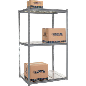 GoVets 3 Shelf Extra Heavy Duty Boltless Shelving Z Beam Starter 48Wx24Dx96H Steel Deck 938GY580