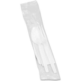 Genuine Joe® GJO58926  Wrapped Cutlery Kit Plastic White 250/Carton GJO58926