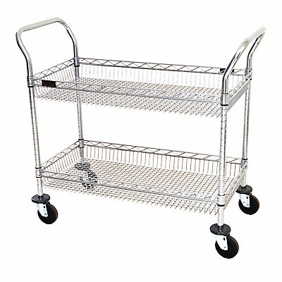 Utility Cart 2 Chrome Basket Shelves MPN:WBC1836C-2B