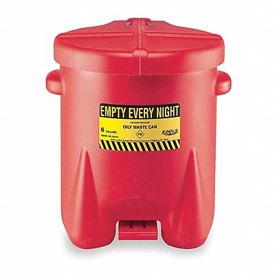 Oily Waste Can 14 gal Poly Red MPN:937FL