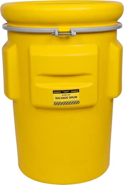 95 Gallon Capacity, Metal Band with Bolt Closure, Yellow Salvage Drum MPN:1695