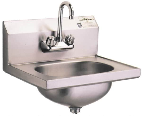 Hand Sink: Wall Mount, 304 Stainless Steel MPN:HSA-10-F