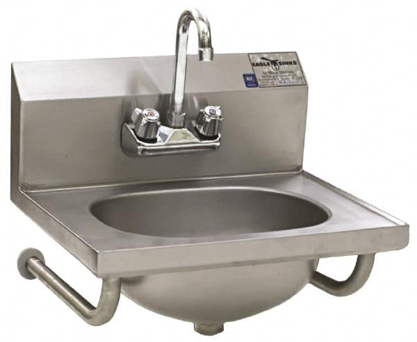 Hand Sink: Tubular Wall Mount, Stainless Steel MPN:HSA-10-FTWS